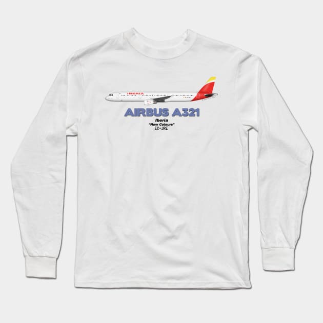 Airbus A321 - Iberia "New Colours" Long Sleeve T-Shirt by TheArtofFlying